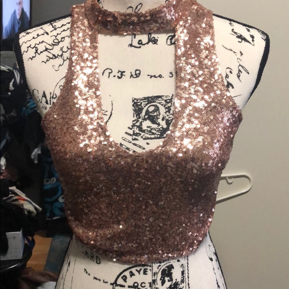 Rose gold crop top